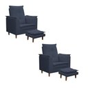 Ver imagem 1 de Kit 02 Poltronas Maria para Amamentação e Descanso com Puff Confortável Suede Azul Marinho Mabe