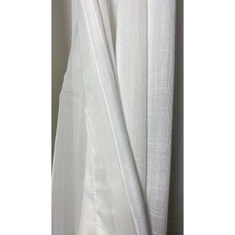 Cortina no Tecido Linho Flamê Off White com Voil Off White - 1,35l X 2,50a