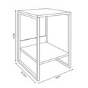 Ver imagem 3 de Mesa Cabeceira Industrial Lateral de Cama Amêndoa Tókio Base Ferro Branco