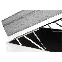 Cama Box com Baú Casal + Colchão de Molas Ensacadas - Probel - Evolution 138cm - Branco Branco - 3