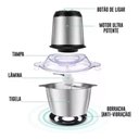 Ver imagem 6 de Processador Moedor Alimentos Elétrico Inox com 4 Lâminas 2l 220v