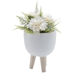 Vaso de Concreto com Pé Madeira Escandinavo - 2