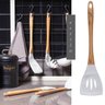 Pegador De Massa Talher Silicone Bambu Cozinha Marmorizado - 2