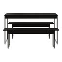 Ver imagem 3 de Mesa de Jantar com 2 Bancos Estilo Industrial Preto Ônix