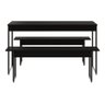 Mesa de Jantar com 2 Bancos Estilo Industrial Preto Ônix - 3