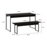 Mesa de Jantar com 2 Bancos Estilo Industrial Preto Ônix - 5