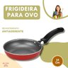 Frigideira Ovos 14Cm Antiaderente Cabo Baquelite Vermelha Aluminio Fácil Lavar Não Gruda Resistente  - 2