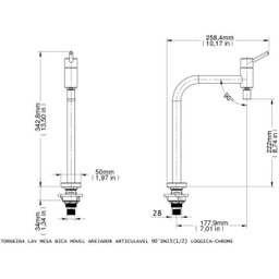 Torneira para Cozinha de Mesa Bica Móvel 90º Docol Lóggica 1/2" - 2