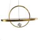 Ver imagem 2 de Luminaria Lustre 2 Aneis Arco Planeta Luxo Diamante Infinito Sala Quarto Decoraçao Design Moderno Ca