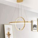 Ver imagem 5 de Luminaria Lustre 2 Aneis Arco Planeta Luxo Diamante Infinito Sala Quarto Decoraçao Design Moderno Ca