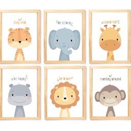 Quadro Infantil 6 un A4 vidro e pendurador - 1