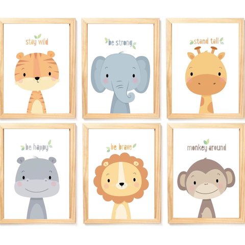 Quadro Infantil 6 un A4 vidro e pendurador