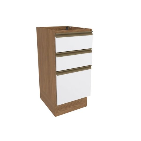 Balcão 3 Gavetas Kappesberg Celeste 100% Mdf Nogueira/branco 40cm