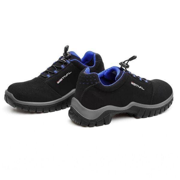 Sapato de Segurança em Microfibra – Preto e Azul – Estival – EN10021S2 - CA 28.140 - 39 - 4