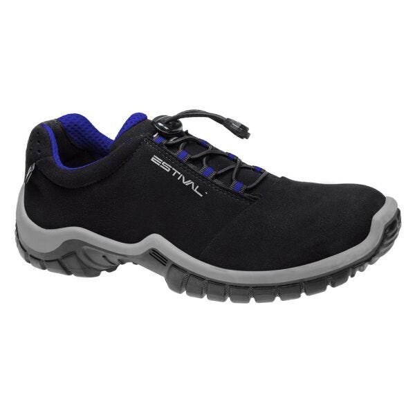 Sapato de Segurança em Microfibra – Preto e Azul – Estival – EN10021S2 - CA 28.140 - 39 - 2