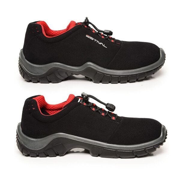 Sapato de Segurança em Microfibra – Preto e Vermelho – Estival – EN10021S2 - CA 28.140 - 43 - 2