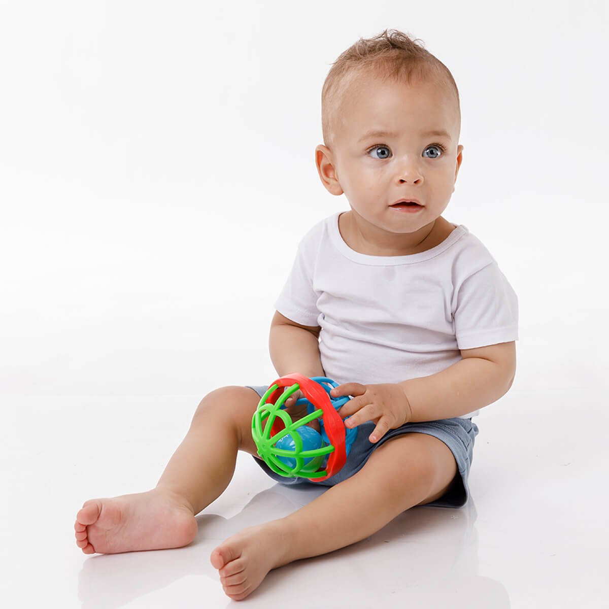 Brinquedo Chocalho para Bebê Criança Bolinha Colorida Buba Baby Ball +3 Meses - 2