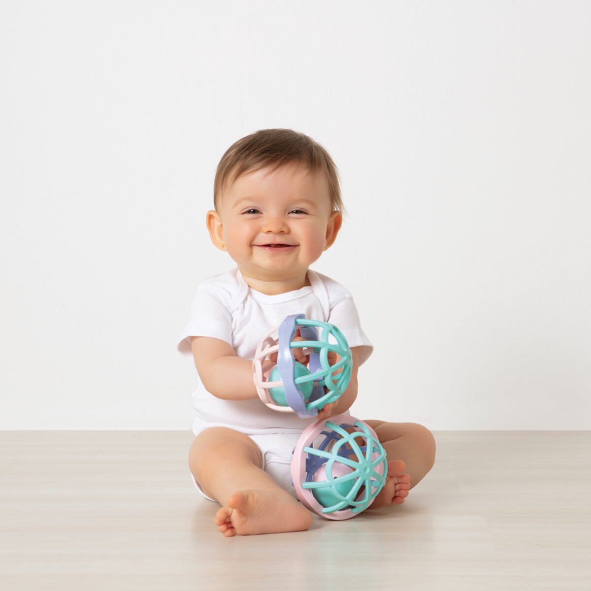 Brinquedo Chocalho para Bebê Criança Bolinha Colorida Buba Baby Ball +3 Meses - 4