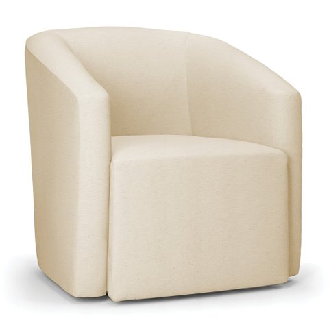 Poltrona Decorativa Orgânica Stella Max Linho Bege D03 - D’Rossi