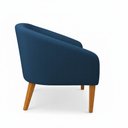 Ver imagem 6 de Poltrona Sala Decorativa Kit 2 Stella Pé Madeira Trapézio Castanho Bouclê Azul D03 - D’Rossi