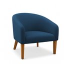 Ver imagem 5 de Poltrona Sala Decorativa Kit 2 Stella Pé Madeira Trapézio Castanho Bouclê Azul D03 - D’Rossi
