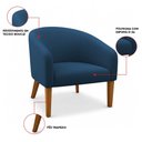 Ver imagem 3 de Poltrona Sala Decorativa Kit 2 Stella Pé Madeira Trapézio Castanho Bouclê Azul D03 - D’Rossi