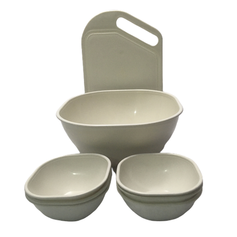 Kit de Utensílios de Cozinha Branco Coordenado Promoção Arte Vítrea Design Utilidade Doméstica Plást