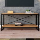 Ver imagem 1 de Rack para Tv até 50 Polegadas Leader 1 Prateleira Lâmina Mel/preto - Pnr Móveis