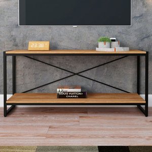 Rack para Tv até 50 Polegadas Leader 1 Prateleira Lâmina Mel/preto - Pnr Móveis