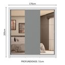 Ver mais imagens de Guarda-roupa Casal 3 Portas de Correr com Espelhos 4 Gavetas Branco/cinza Sublime Plus Madesa Branco