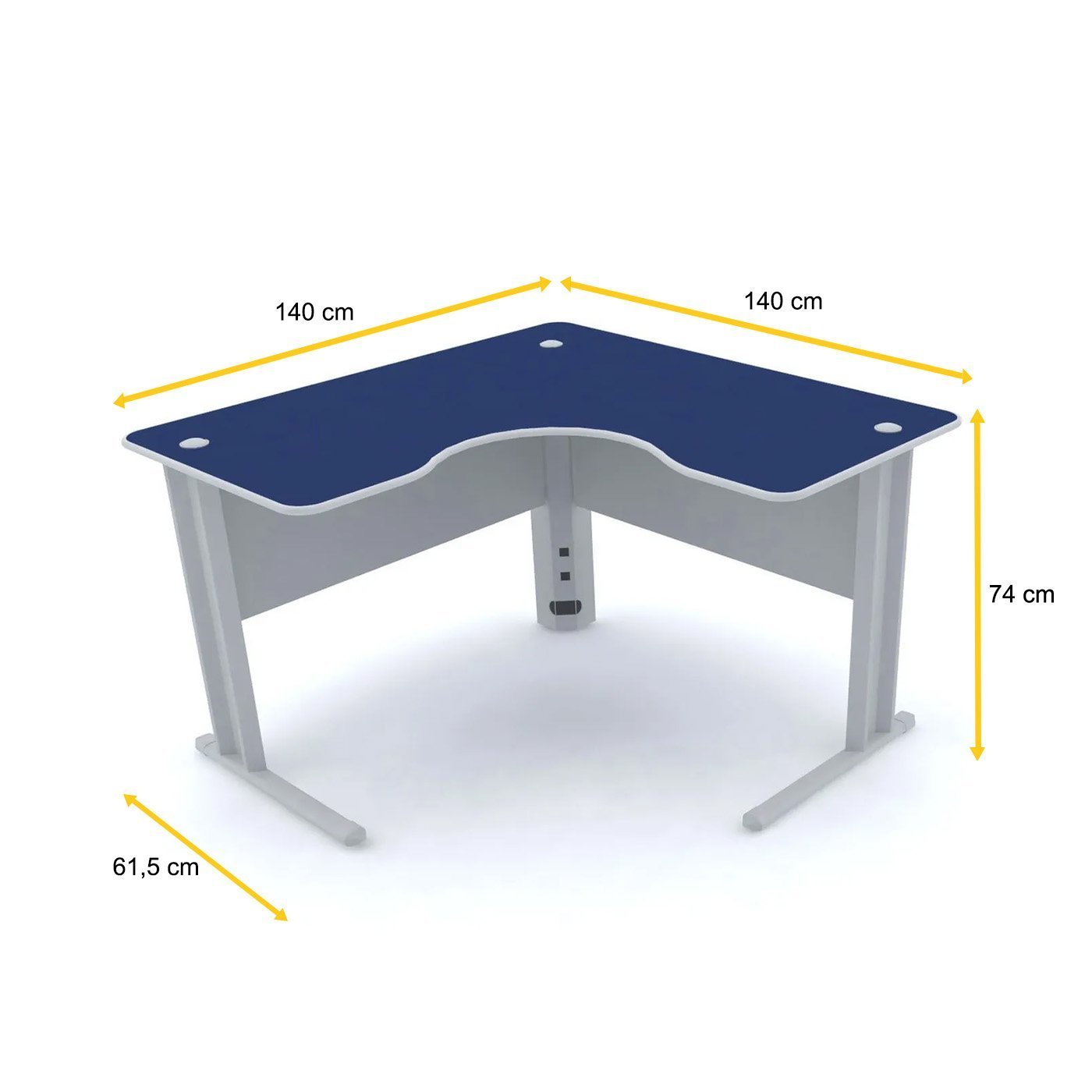 MESA EM L P/ ESCRITÓRIO 140X140 PANDIN MAXXI - AZUL/CINZA ETP1414 - 2