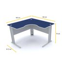 Ver imagem 2 de MESA EM L P/ ESCRITÓRIO 140X140 PANDIN MAXXI - AZUL/CINZA ETP1414