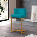 Ver imagem 2 de Banqueta Decorativa Emily Base Metal Dourado:azul Turquesa