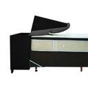 Ver imagem 5 de Cabeceira Cama Box Estofada Queen Queen Imperador Suede Cinza/Preto - Simbal