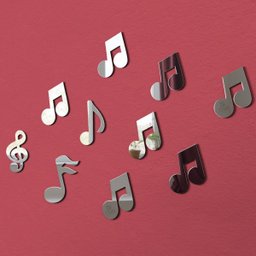 Espelho Decorativo Cifras Notas Musicais Kit 10Pç 10cm - 5