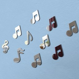 Espelho Decorativo Cifras Notas Musicais Kit 10Pç 10cm - 3