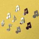 Ver imagem 2 de Espelho Decorativo Cifras Notas Musicais Kit 10Pç 10cm
