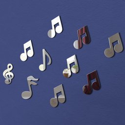 Espelho Decorativo Cifras Notas Musicais Kit 10Pç 10cm - 4