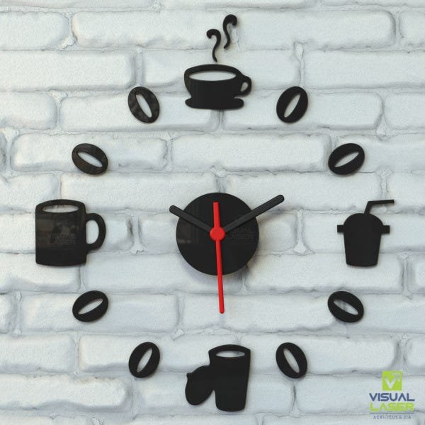 Relógio Parede Cozinha Grande Personalizado Sala Café 35cm - 3