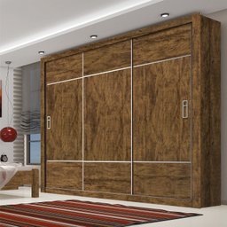 Guarda-Roupa Casal 3 Portas de Correr Lotse - 2 Guarda-Roupa Casal 3 Portas de Correr Lotse - 2