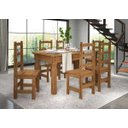Ver imagem 1 de Conjunto Mesa de Madeira 1,60 com 6 Cadeiras (903 Itália) - Caramelo