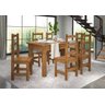 Conjunto Mesa de Madeira 1,60 com 6 Cadeiras (903 Itália) - Caramelo - 1