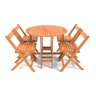 Conjunto Prático Mesa Dobrável Redonda com 4 Cadeiras - 2