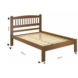 Cama de Casal de Madeira com Palitos Torneados Kasper - Imbuia - 3