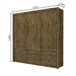 Guarda-Roupa Casal Anjos 3 Portas - 5