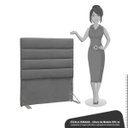 Ver imagem 3 de Cabeceira Cama Box Solteiro 90cm Greta Suede Cinza e 1 Mesa de apoio Branco - Mpozenato