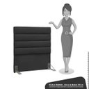 Ver imagem 3 de Cabeceira Cama Box Solteiro 90cm Greta Suede Preto e 1 mesa de apoio Branca - Mpozenato