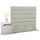 Ver imagem 1 de Cabeceira Cama Box Solteiro 90cm Greta Corano Bege e 1 Mesa de apoio Branca - Mpozenato