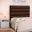 Ver imagem 2 de Cabeceira Cama Box Solteiro 90cm Greta Corano Marrom e 1 Mesa de apoio Branca - Mpozenato