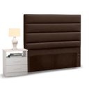 Ver imagem 1 de Cabeceira Cama Box Solteiro 90cm Greta Corano Marrom e 1 Mesa de apoio Branca - Mpozenato